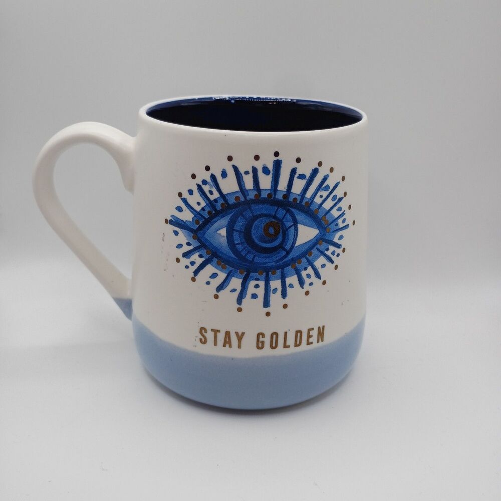 Evil eye stay golden large coffee mug